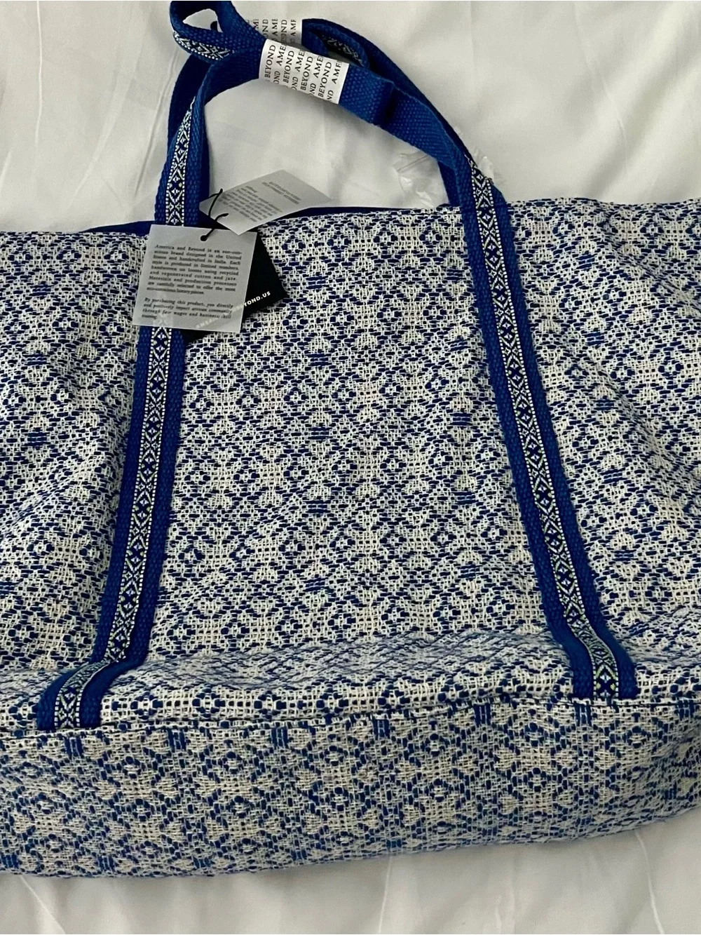 America & Beyond Tote With Bag Strap and Pouch oriental Blue